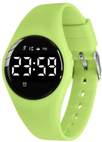 Reloj de Pulsera Digital con podómetro, vibración, Alarma, Distancia, cronómetro y Ejercicio, Resistente al Agua, Recargable, para Actividades al Aire Libre, para niños y niños