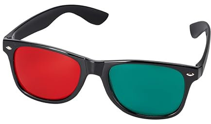 ASMEIR 1 Occhiali 3D con Montatura Nera Rosso Blu Verde for Giochi in Dvd di Film TV in Rilievo Stereo e Occhiali for Allenamento for Gli Occhi Pigri (Color : Red Green)