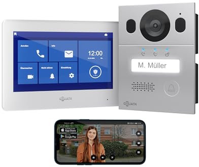 Goliath Interphone vidéo Basique, Bus 2 Fils, Moniteur de 7 Pouces, Sonnette en saillie avec caméra, interphone avec Ouverture de Porte, Maison individuelle, Application pour Smartphone