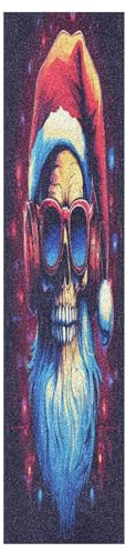 KAAVIYO Weihnachtskarikatur Weihnachtsmannkopf Skateboard Griptape Rutschfest Selbstklebend Longboard Griptapes Aufkleber Griffband 9x33in,44x10in(1pcs)