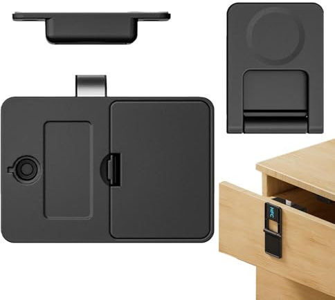 Electronic Drawer Lock – Digital Lock for Keyless Drawer, Safe Electronic Locking, Suitable for Cabinets, Office Desks and Home Use, R Installation