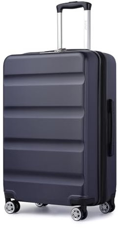 KONO Koffer Trolley Mittelgroßer Erweiterbares Hartschalenkoffer Leicht Reisekoffer mit TSA-Schloss und 4 stabile Spinnrollen Koffer L 65x43.5x25cm, Blau