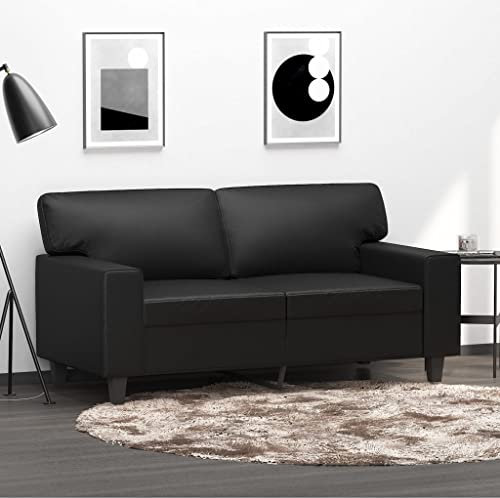 ShGaxin 2-Sitzer-Sofa Schwarz 120 cm Kunstleder, Loungesofa, Sofas & Couches, Relaxsofa, Couch für Wohnzimmer, 359412