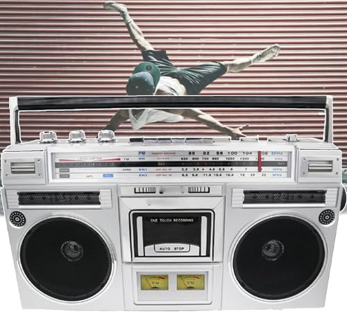 Boombox portatile a cassetta, stile classico anni '80, supporta ingresso SD/USB, con radio AM/FM, può registrare tra dischi USB, registratore a cassette per riunioni di famiglia in viaggio, A