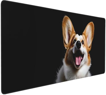 Corgi Gaming Mauspad, Mousepad XXL 1600x800x3 mm, Wasserdicht Anti-Rutsch Schreibtisch Mouse Pad verbessert Präzision und Geschwindigkeit, Gaming Zubehör für Home Zimmer Deko Q-551
