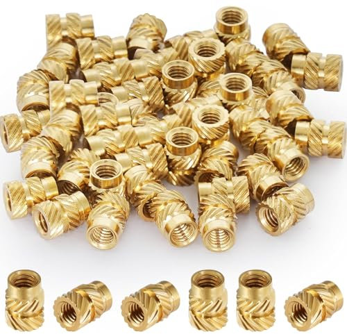Inserto filettato M2, 200 pezzi, inserto filettato 3D, pressione M2 × 4 × 3,5 mm, inserti filettati per componenti di stampa 3D e parti in plastica