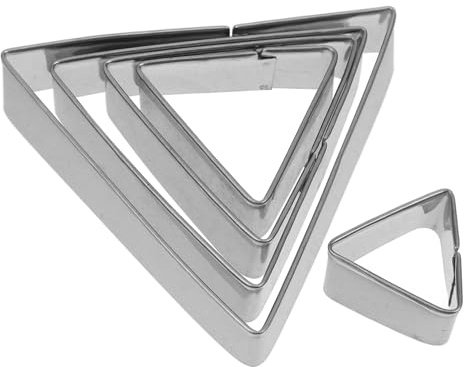CIYODO 5pcs Stainless Steel Triangle Molds for Baking Versatile Cookie Cutters for Sweets Pancakes and Cake Decoration for Home Baking and DIY Projects Silver