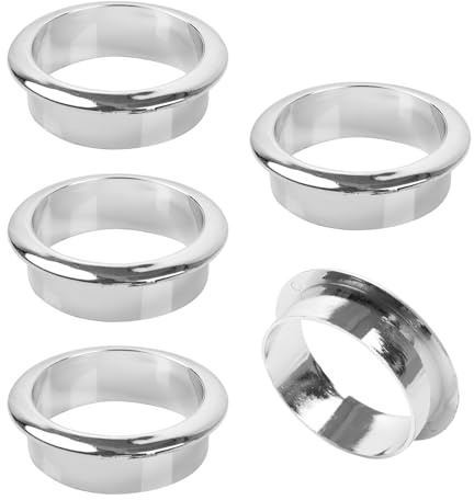 5 Pack Cable Grommets,35mm (1-3/8 inch) Silver ABS Desk Cable Hole Covers,Wire Organiser for Office Desktops