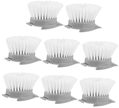 Vaguelly 8piezas Cabezal De Cepillo De Limpieza para Platos Repuesto para Cepillo De Cocina y Ollas Accesorio De Limpieza para Mangos Largos Color Gris