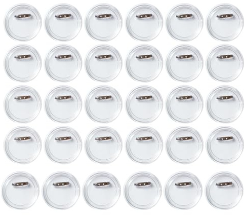 Weenwill Button Maker Set,30 Stück Teiliges Transparentes Acryl-Buttons Selber Machen,5.8 cm DIY Transparente Buttons,Personalisierte Anstecker,Bastelzubehör für Schule,Party,Events