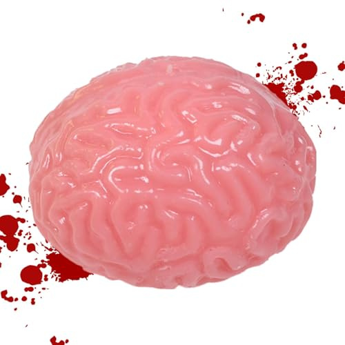 Générique Brain Stress Toys – Lachendes Geschenk für Halloween, realistisch, gefälschte Organ-Kugel, weich, gruselig, für Halloween-Partyzubehör, fördert gesundes Denken