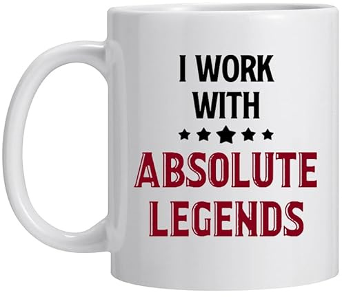 Fugifting Gifts for Colleague, I Work with Absolute Legends Mug,Funny Christmas Anniversary Birthday Work Gift for Coworkers Colleagues Boss Friends,Office Humour Present
