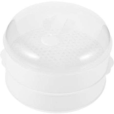 POPETPOP Caja de Vapor de Doble Vaporera Profesional para Microondas para Cocinar Arroz y Pescado Fabricada Material Tapa