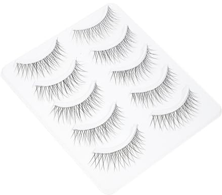 TOYZFRIENDY 5 paires Faux Cils Naturels Transparents Ultra pour Maquillage de Fibres Synthétiques Réutilisables Confort Oculaire Effet Allongeant et Volumisant