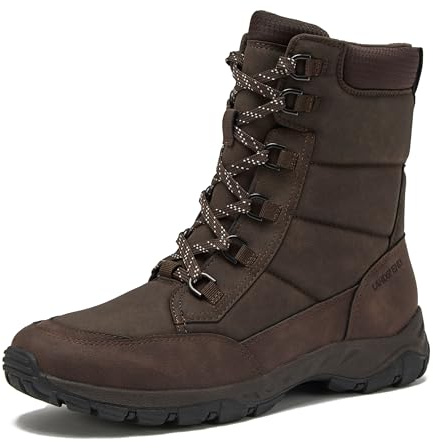Lands' End Expedition Max Insulated Winter Boots for Men, Waterproof Mens Snow Boots, Medium or Wide Width Men's Shoes Size 8 to 13, Black or Brown - Dark Brown, 12 Wide