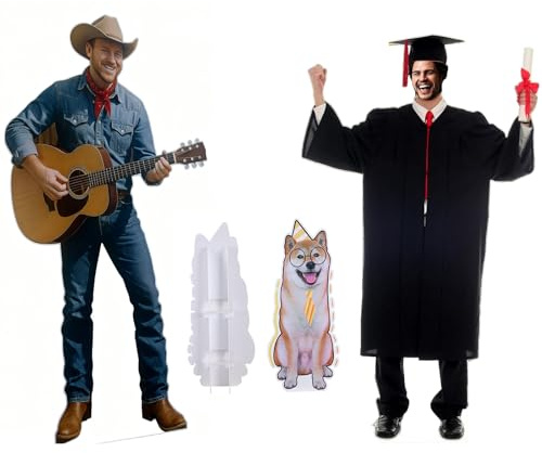 Personalized Life Size Cardboard Cutout, Custom Cardboard Cutouts Life Size Stand-Up Photo, Perfect for Wedding, Graduation, Birthday, 1-6 ft