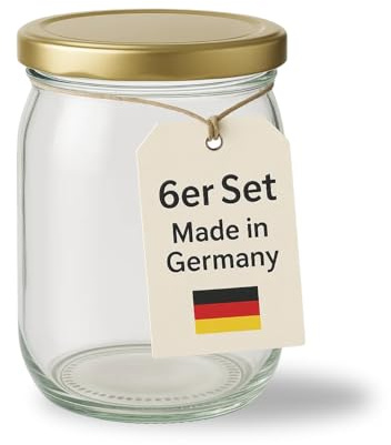BigDean 6x 1 Liter Einmachgläser Einmachglas mit extra großer Öffnung | MADE IN GERMANY