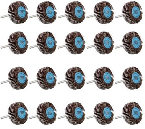 Ludom Pack of 20 Flap Grinder Abrasive Polishing Wheels 80 Grit Polishing Disc Slat Grinder Sanding Fan Accessories