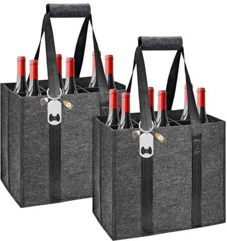 Kehigovi 2 Pezzi Porta Bottiglie Acqua 6 Bottiglie, 27×27×18 cm (Grigio)