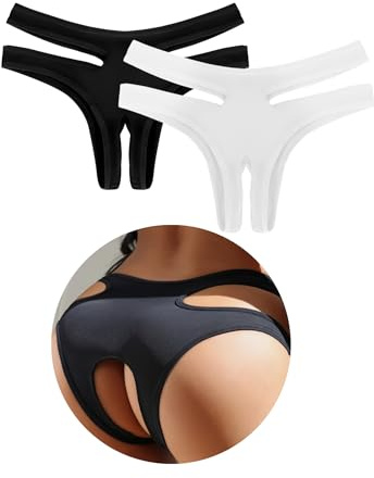 comeondear Slip Ouvert Femme String Extensible Séchage Rapide S-XXL | Bikini Tissu,Grande Taille,Tanga Respirant,sans‑Contrainte,sous-Vêtements Féminins,Taille Basse,Doux,Élégant et Confortable