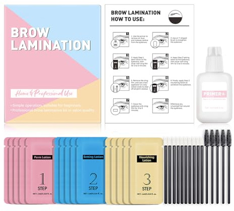 At Home Brow Lamination, Eyebrow Lamination Lift Kit, Professional Instant Salon Use Brow Lift Kit with Detailed Instructions for Fuller, Defined Brows