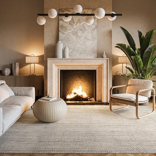 Nuloom Ashli Hand Woven, Off-White, 4' x 6', Farmhouse, Jute, Soft and Textured, High Traffic, Stain Resistant, Easy Clean, Durable Area Rug for Bedroom, Living Room, Dining, Den, Foyer, Entryway