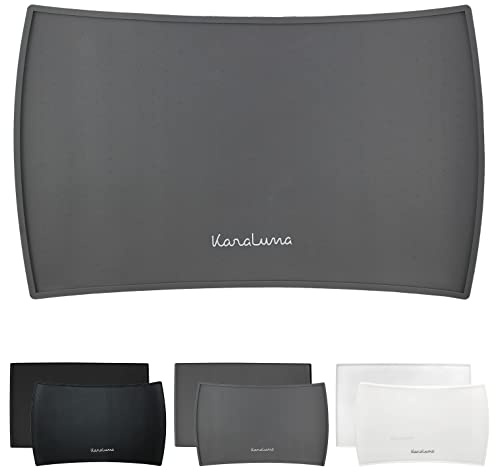 KaraLuna Premium Silikon Napfunterlage (48 x 30 cm, Grau, Kurvig)