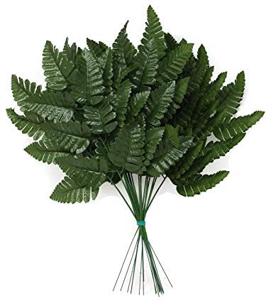 AFS Green Artificial Leather Fern x 20 Stems - 45cm