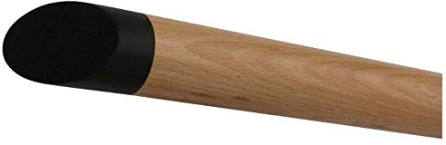TIBU Buche Holz Handlauf Geländer 30-500cm mit schwarzen Endstücken Wandhandlauf Wand Treppe, Länge 4900 mm / 490 cm / 4,9 m und Enden schräges schwarzes Endstück