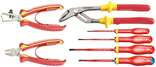 FACOM Jeu de 3 Pinces et 4 Tournevis Isoles 1000 V - VE.A2PB
