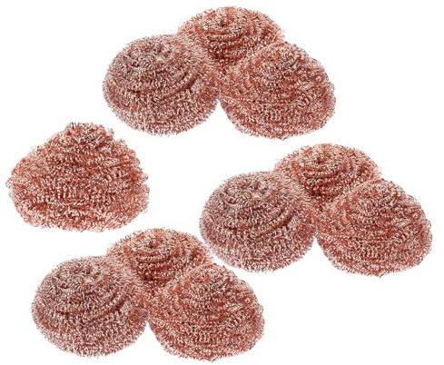 Cabilock 10 PCS Spiral Wire Balls, Recyclable Wire Copper Scourers, Copper Spiral Scourer Wire Scourer Balls for Cleaning Screwdrivers Tip and Machine Tools Tips, Kitchen Cleaning Gadget