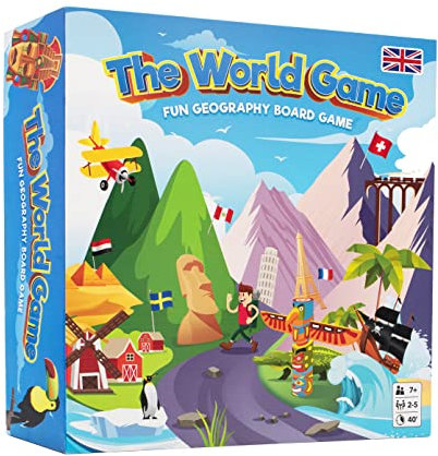The World Game - Fun Geography Board Game - Educational Game for Kids & Adults - Cool Learning Gift Idea for Teenage Boys & Girls