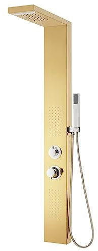 vidaXL Sistema di Pannelli Doccia in Acciaio Inossidabile 201 Oro
