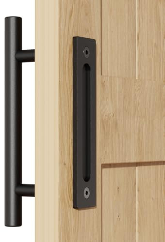 WOLFBIRD 30CM Scheunentorgriff, Schiebetür zieht-Griff, Schwarz Türgriff, Schiebetür Handgriff, Küchengriffe, Schiebe Türgriff, für Eine Holztür, Schranktür