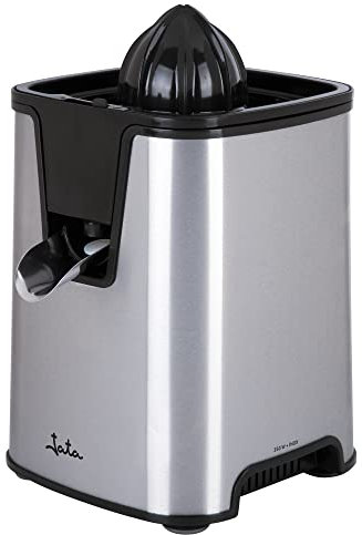Jata JEEX1046 Exprimidor Naranjas Eléctrico Brazo, 350 W, Doble cono, Cuerpo Acero Inox, Desmontable, Tapa cierre antigoteo, Base antideslizante, Extracción continua, Filtro con regulador de pulpa