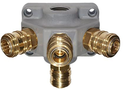 Druckluftverteiler Druckluftdose Wanddose Luftweiche mit 4 Schnellkupplungen