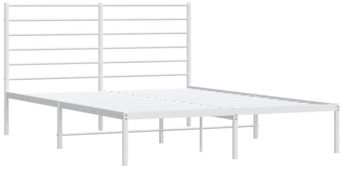 vidaXL Giroletto con Testiera Metallo Bianco 120x190 cm