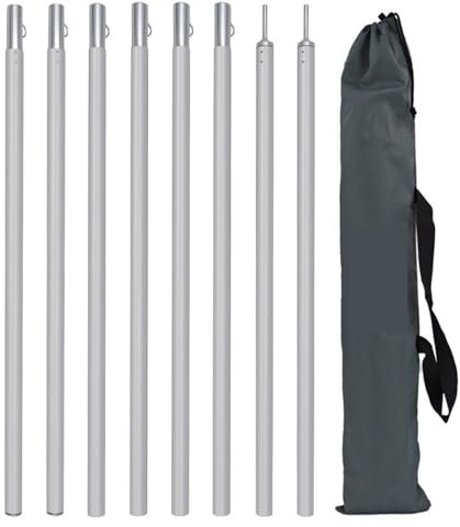 Zeltstange Verstellbare Planenstangen Aluminium-Markisen-Stützstange mit Aufbewahrungstasche Leichte Stützstangen for Camping-Markisenstangenhalter (Color : 1 Pair 2m Pole)