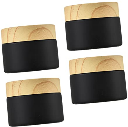 POPETPOP 4pièces Pot à Crème Verre Petit Pot Récipient pour Cosmétiques Flacon Voyage Lot