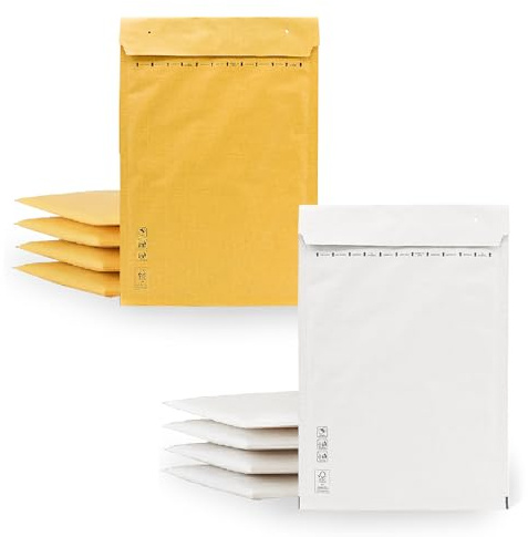 m-office Luftpolsterumschläge, Luftpolsterumschläge, Kraft-Weiß, Versandtaschen für Pakete, verschiedene Größen, m-office (100 x 165 mm, 10 Stück)