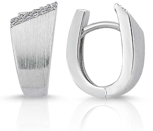 Cassini Creolen Damen – Silberohrringe 925 Sterling mit Zirkonia, mattiert & rhodiniert – Hypoallergene Ohrringe, elegante Creole Silber 925 für jeden Anlass, 3CSV