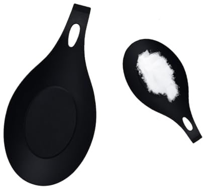 JAMAKALA Silicone Spoon Rest, Flexible Kitchen Holder, Soft Silicone Utensil Rest, Heat Resistant, for Spatulas, Ladles, Brushes (Black)