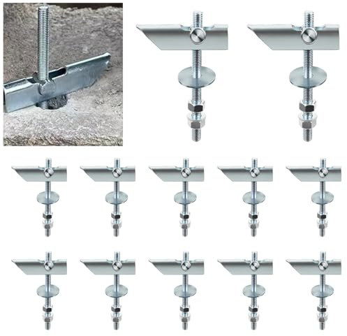 Fomiata 12 Stück Kippdübel M6x100mm, Dübel Gipskarton, Kippanker zur Befestigung Kohlenstoffstahl, für Aufhängung Schwerer Gegenstände, für die Montage an Decken oder Wänden (M6)