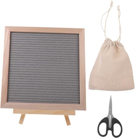 BCOATH 1set Lavagna Lettere Quadrata Con Supporto Legno Lavagna Messaggi Per Casa e Ufficio Pratica e Versatile Realizzata Feltro e Inossidabile Design Stabilizzante Per Esposizione Su