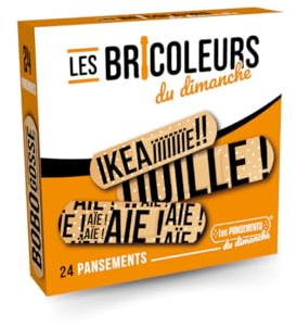 CALLVIN | Pansements Humoristiques 'Les Bricoleurs du Dimanche' | Lot de 24 Pansements Originaux avec Motifs Drôles | Idéal pour les Petits Bricolages et Accidents Amusants