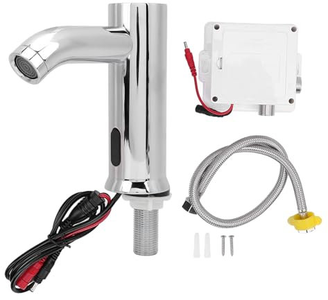 Touchless Bathroom Sink Faucet, Automatic Motion Sensor, Electronic Infrared, 10 to 15cm Sensing Range, Battery Powered, Smart Touchless Sink Faucet, for Lavatory Home