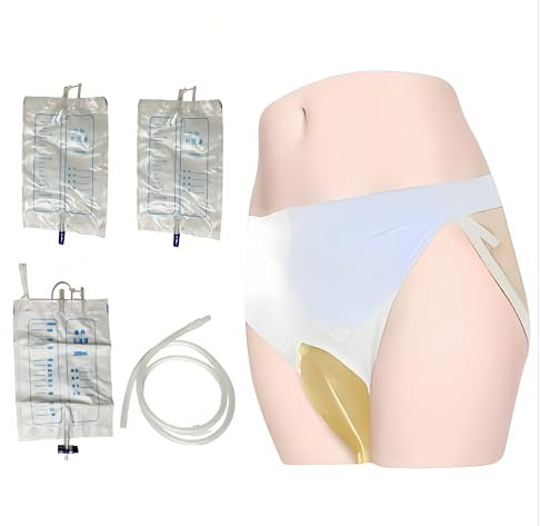 Wearable Urinal for Women, Reusable Silicone Pee Bag, Portable Urine Collector with 3 Bags, for Elderly, Incontinence (for Women)