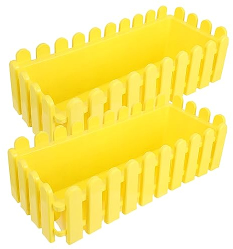 Toddmomy 2pièces Jardinières Rectangulaires Décoratives pour Fleurs Pot De Plante Fence pour Extérieur Et Intérieur pour Succulentes Et Petites Plantes