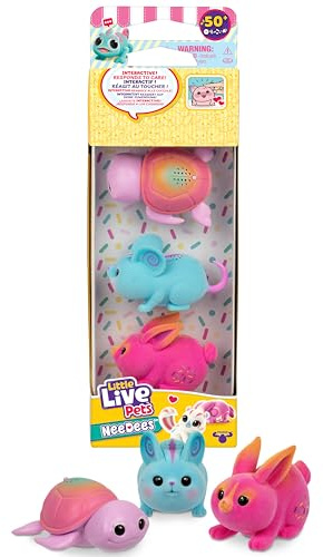 Little Live Pets NeeDees 3er-Pack, interaktive Elektro-Tierchen | Reagiert auf Berührung, erfülle Bedürfnisse und sammle Punkte, über 50 Sounds, 13 NeeDees zum Sammeln