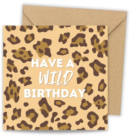 toca treasures Geburtstagskarte Leo – Wild Birthday, quadratisch, extra dicker Premium Karton mit Umschlag, coole Leo Karte für Frau, Freundin, Kollegin, Geschenkidee Leo Lover